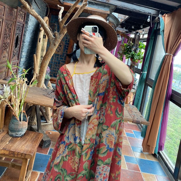 Vintage Bloom Kimono Ceket