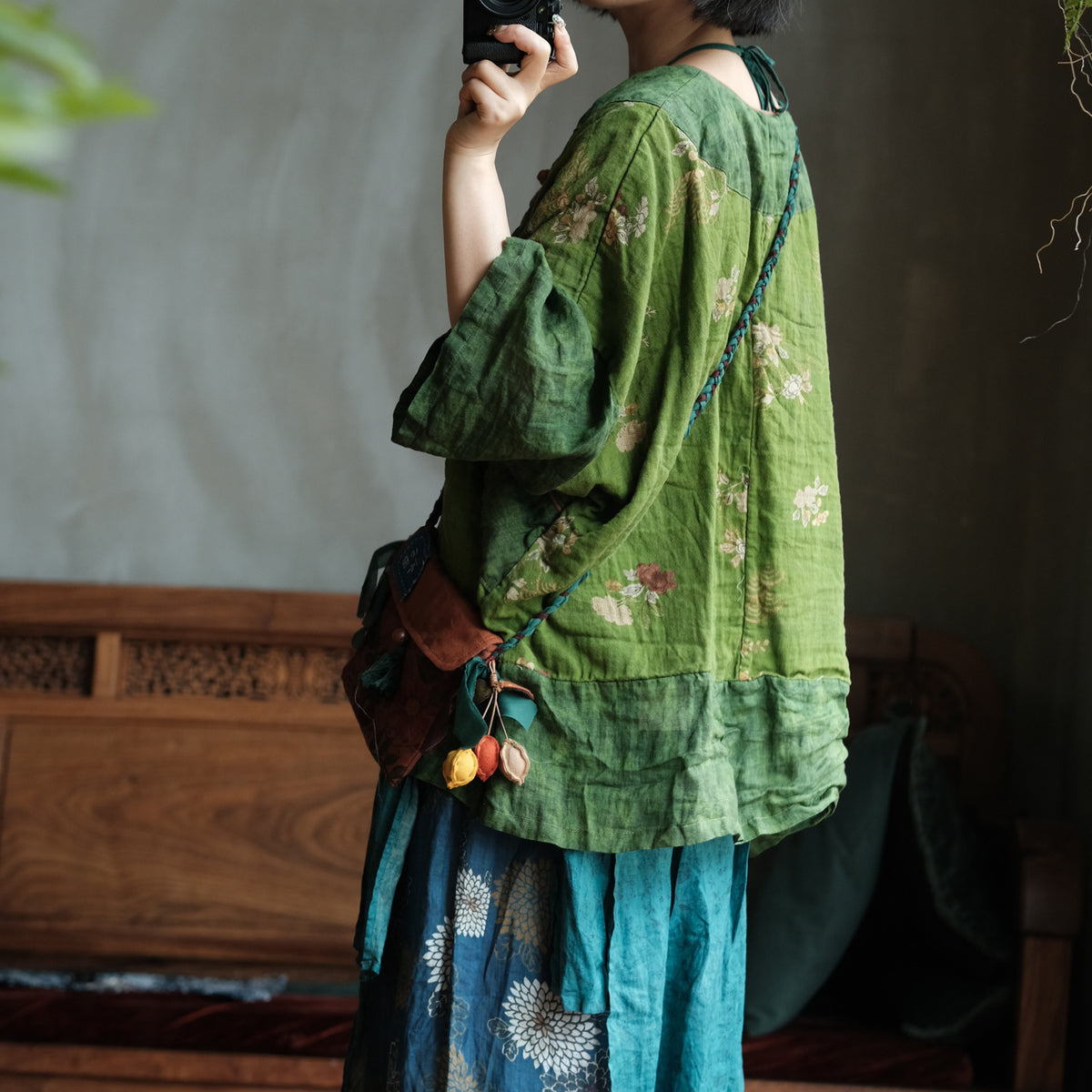 Moss Garden Patchwork Pamuk Tunik