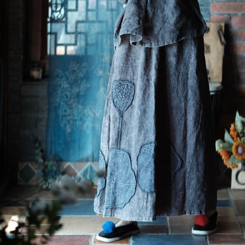 Vintage Lotus Patchwork Etek