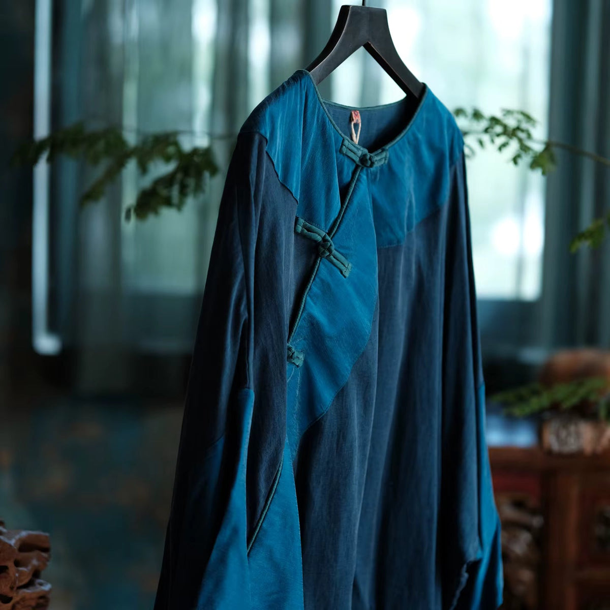 Indigo Path Patchwork Pamuk Tunik - 10