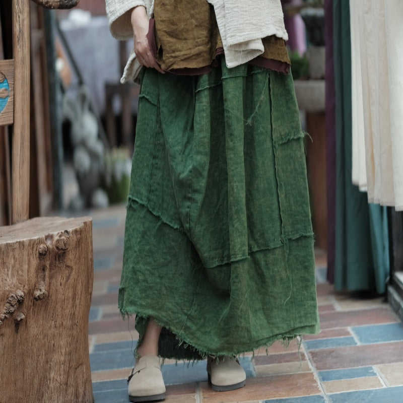 Vintage Linen Breeze Maxi Skirt – görsel 3