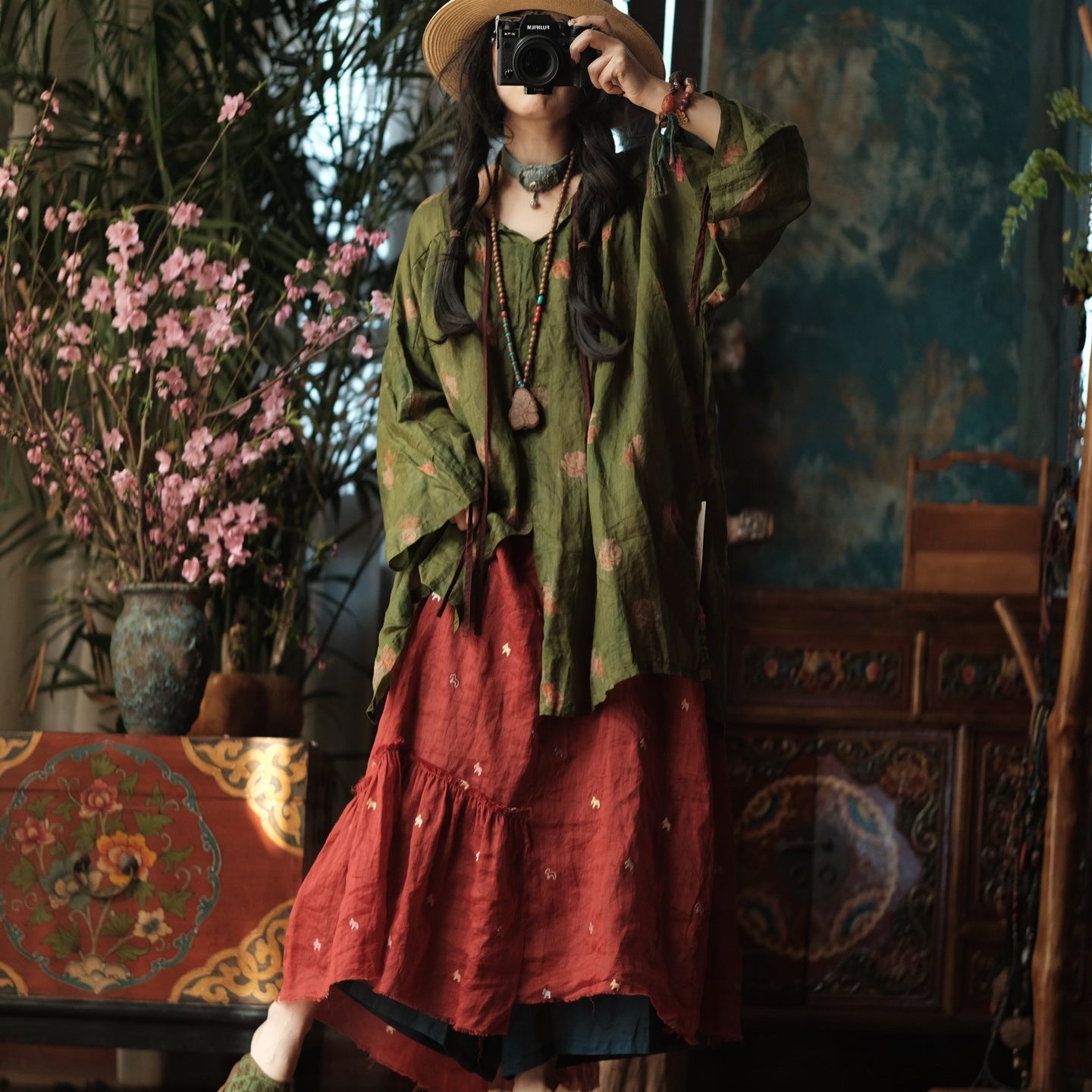 Vintage Bloom Linen Blouse – görsel 9