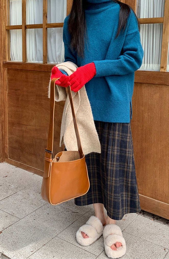 Vintage Ekose Midi Etek