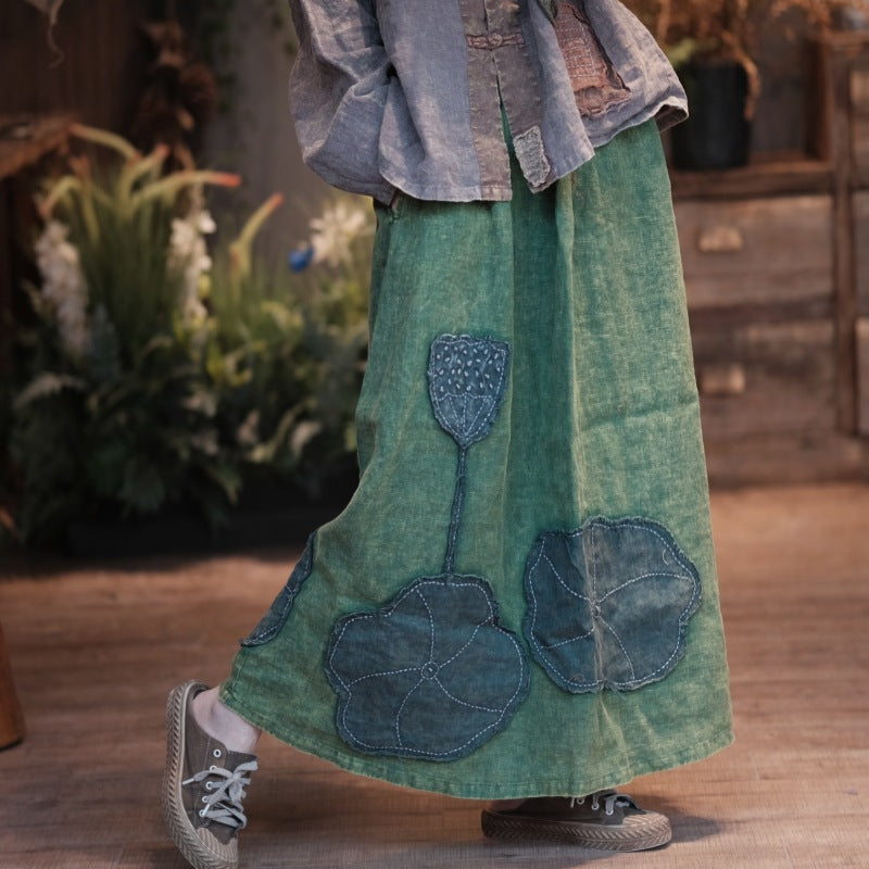 Vintage Lotus Patchwork Etek