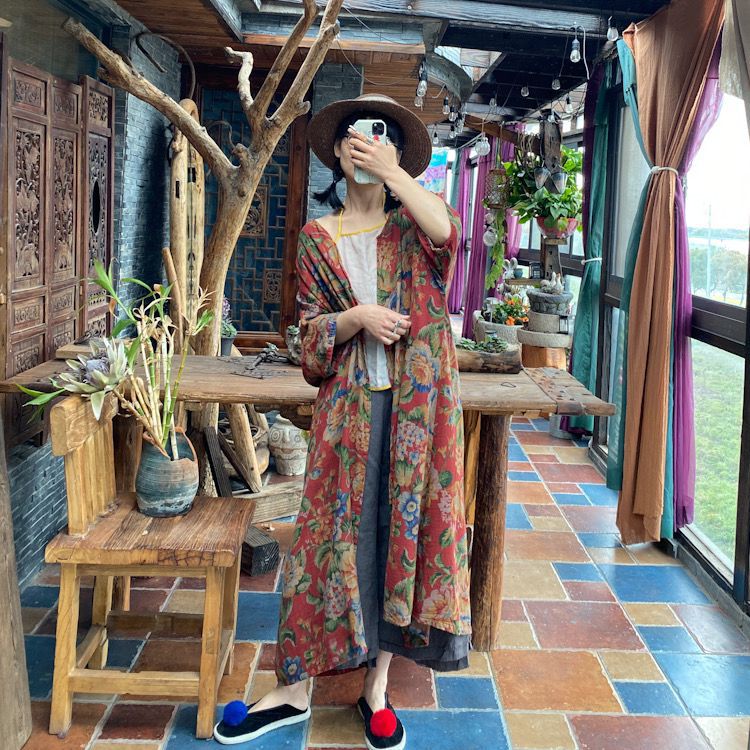 Vintage Bloom Kimono Ceket