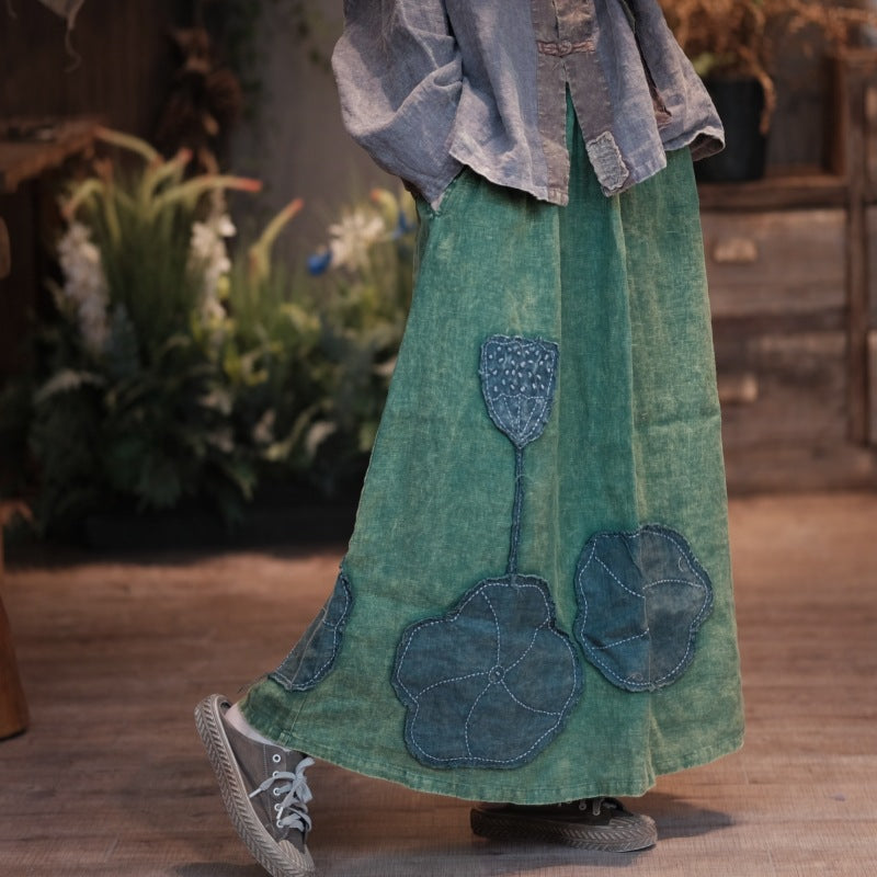 Vintage Lotus Patchwork Etek