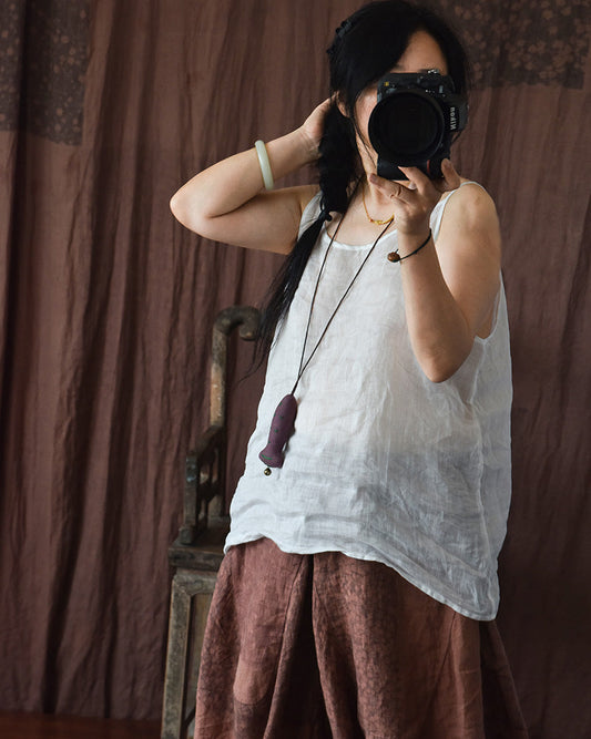 Vintage Ramie Camisol Blouse – görsel 1