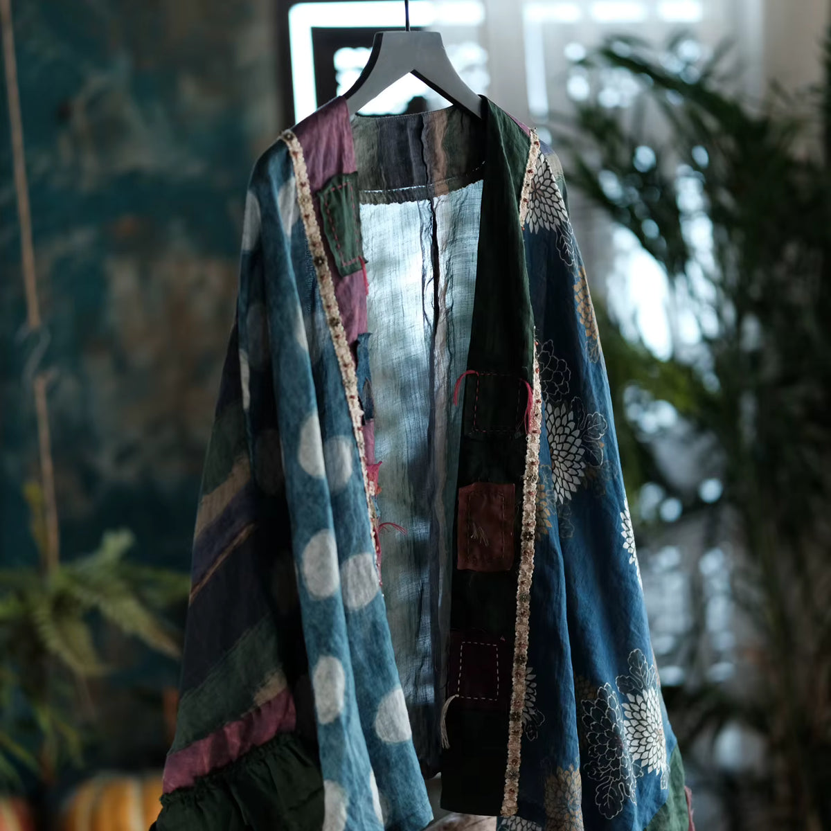 Sora Vintage Çiçekli Rami Kimono