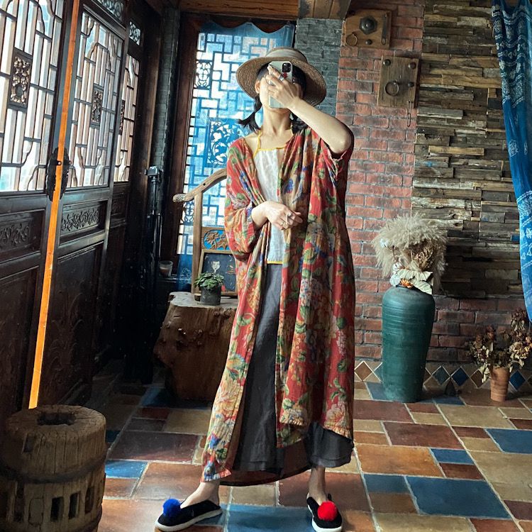 Vintage Bloom Kimono Ceket
