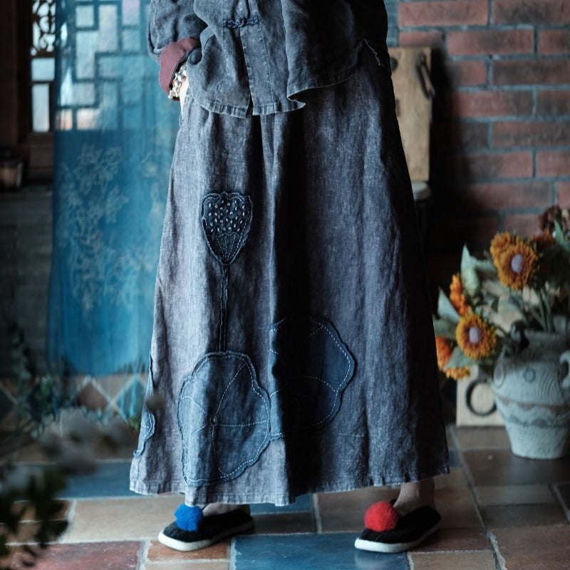 Vintage Lotus Patchwork Etek