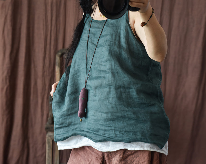 Vintage Ramie Camisol Blouse – görsel 6