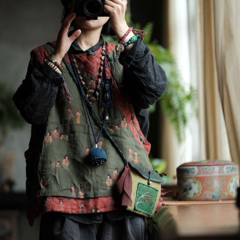 Vintage Tiny Figure Keten Yelek