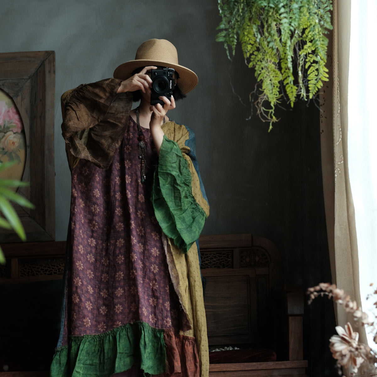 Mori Patchwork Rami Maksi Elbise