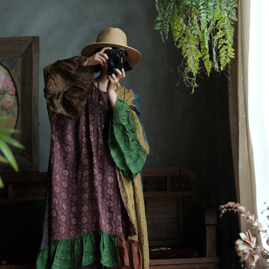 Mori Patchwork Rami Maksi Elbise