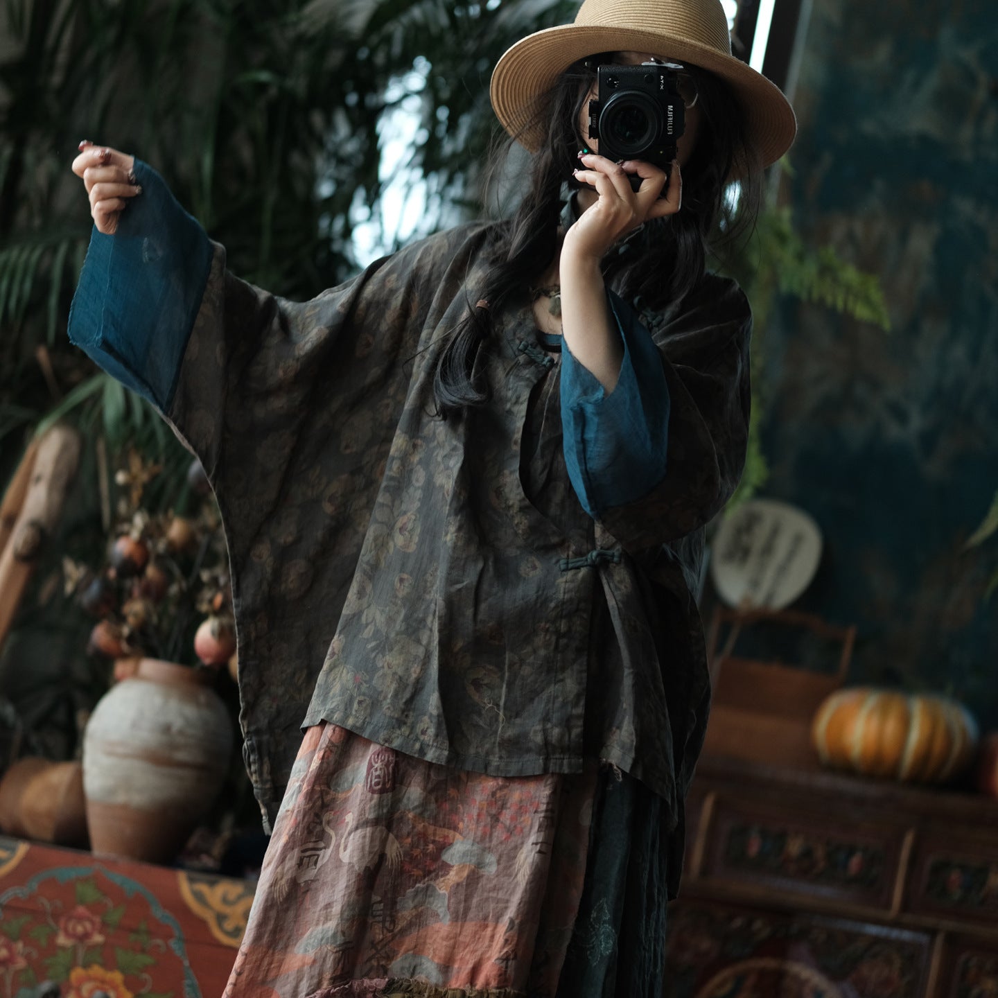 Vintage Forest Ramie Blouse – görsel 5