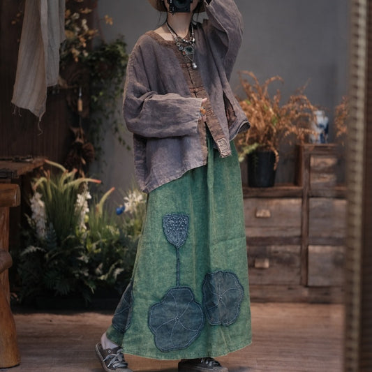 Vintage Lotus Patchwork Etek