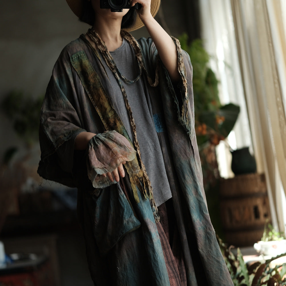 Faded Meadow Keten-Pamuk Kimono Ceket