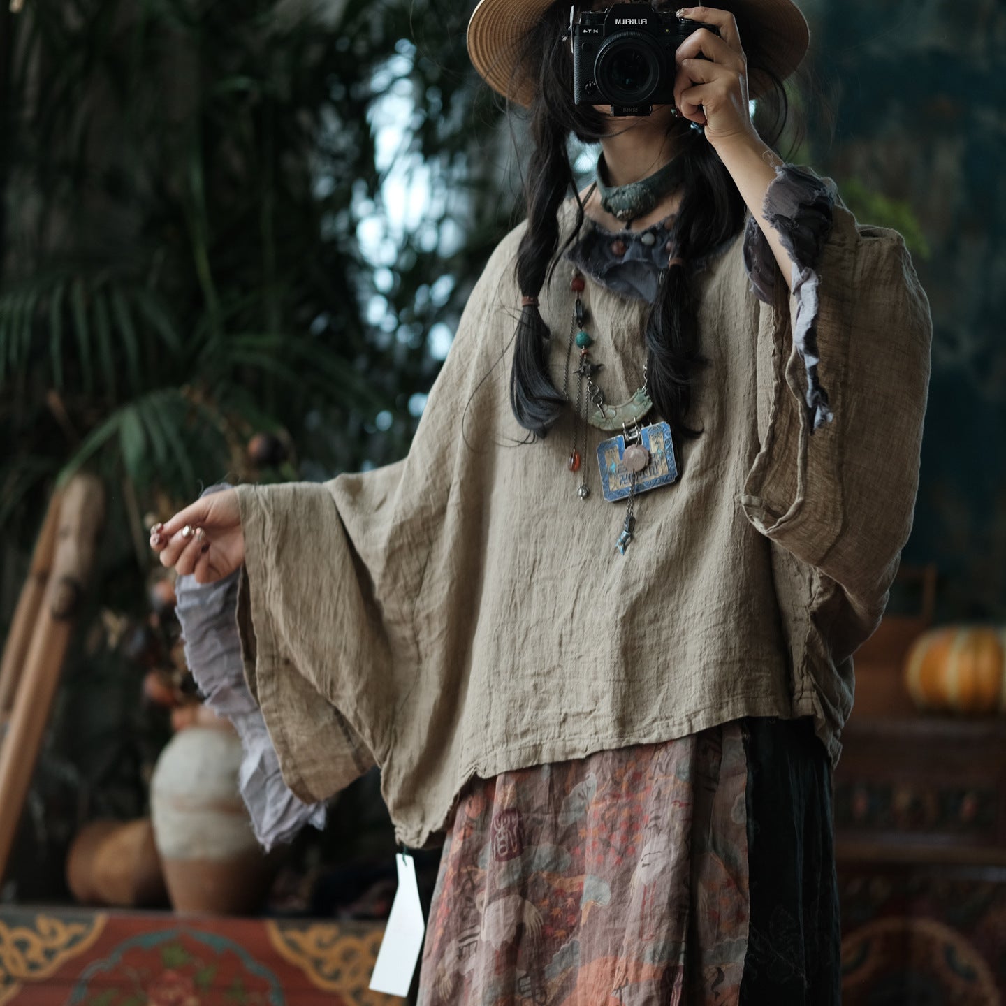 Heritage Linen Patchwork Blouse – görsel 1