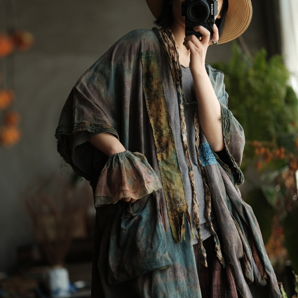 Faded Meadow Keten-Pamuk Kimono Ceket