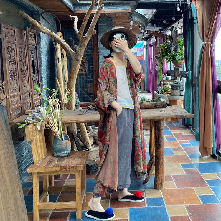 Vintage Bloom Kimono Ceket