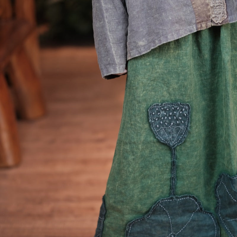 Vintage Lotus Patchwork Etek