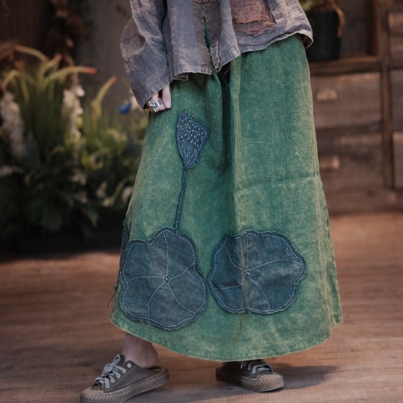 Vintage Lotus Patchwork Etek