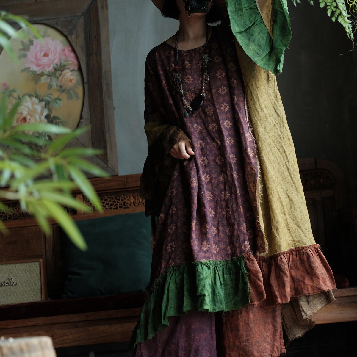 Mori Patchwork Rami Maksi Elbise
