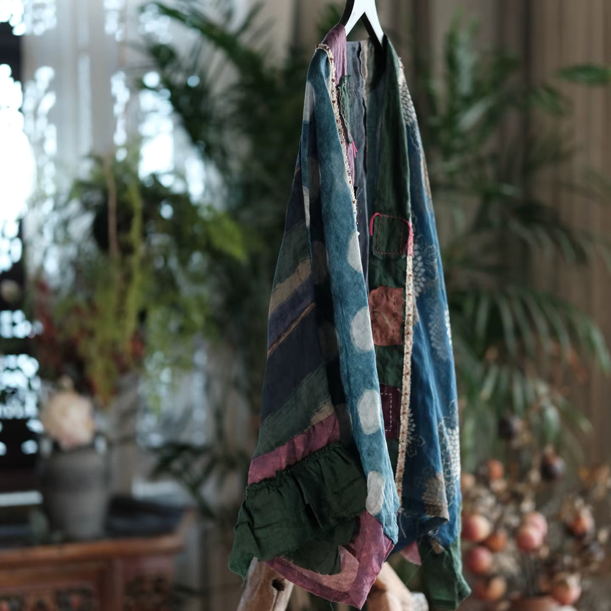 Sora Vintage Çiçekli Rami Kimono