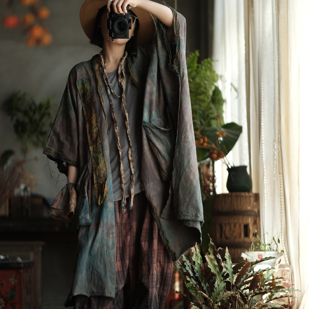 Faded Meadow Keten-Pamuk Kimono Ceket