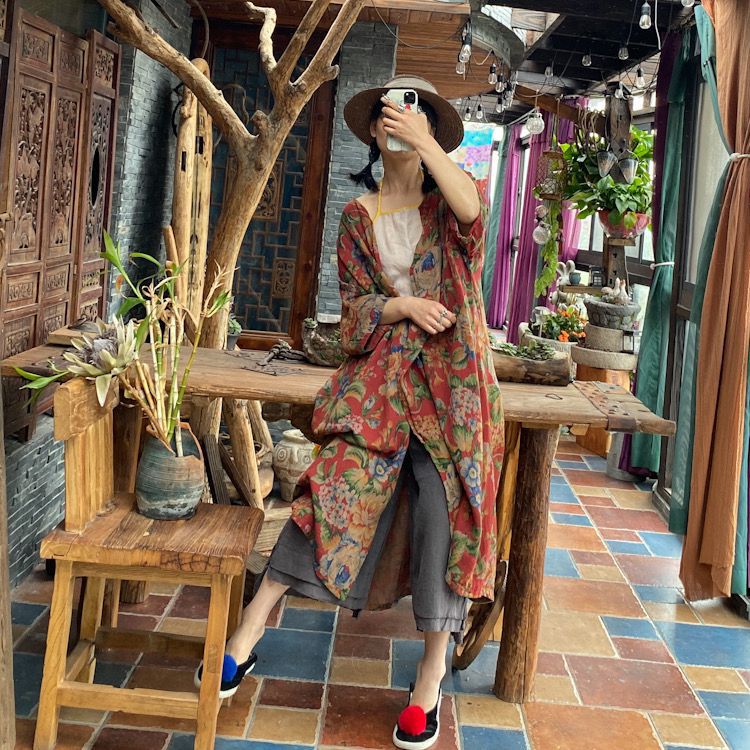 Vintage Bloom Kimono Ceket