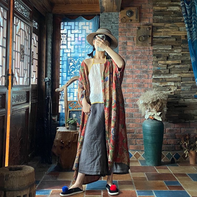 Vintage Bloom Kimono Ceket