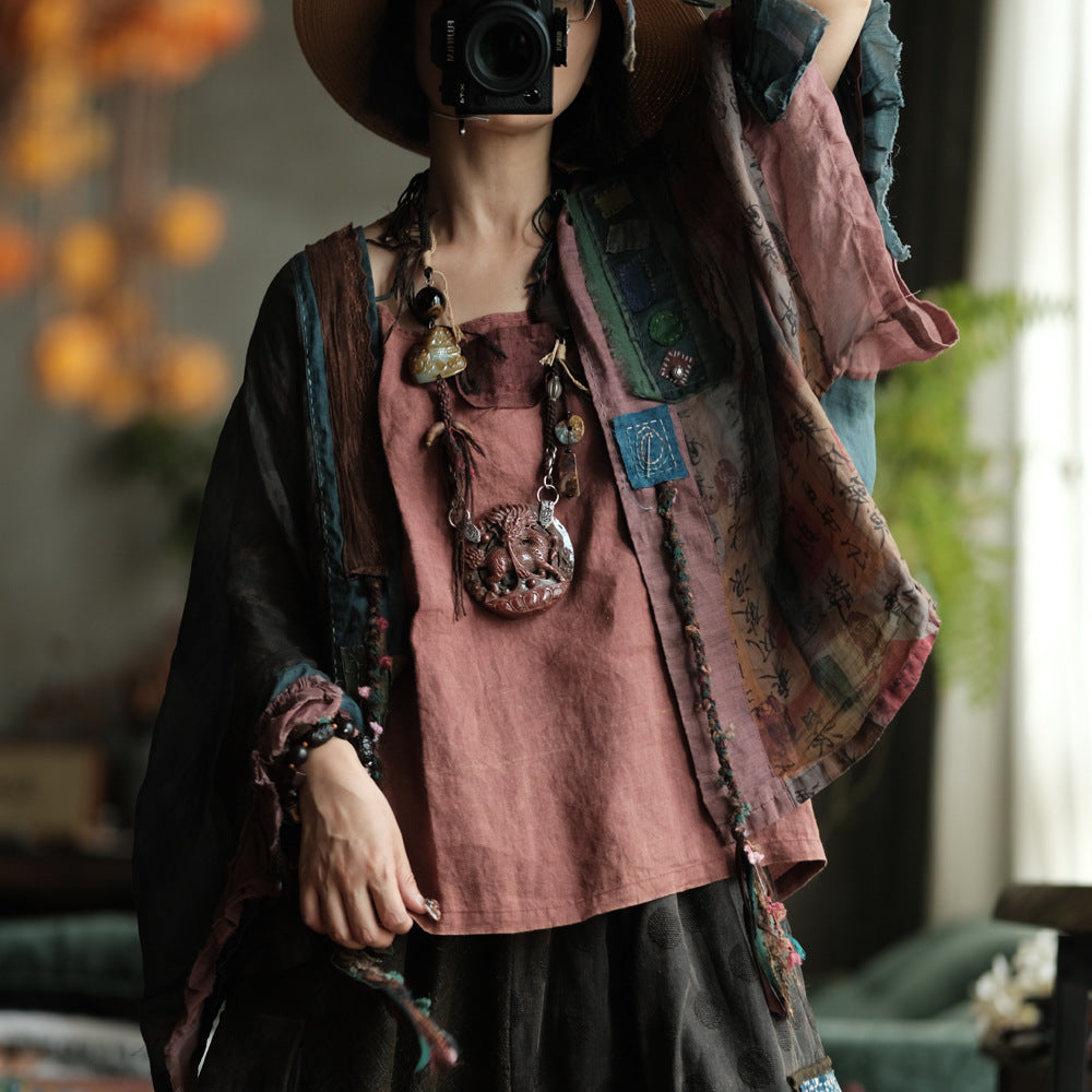 Boho Patchwork Ramie Jacket – görsel 8