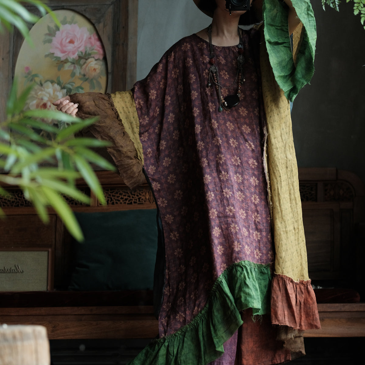 Mori Patchwork Rami Maksi Elbise