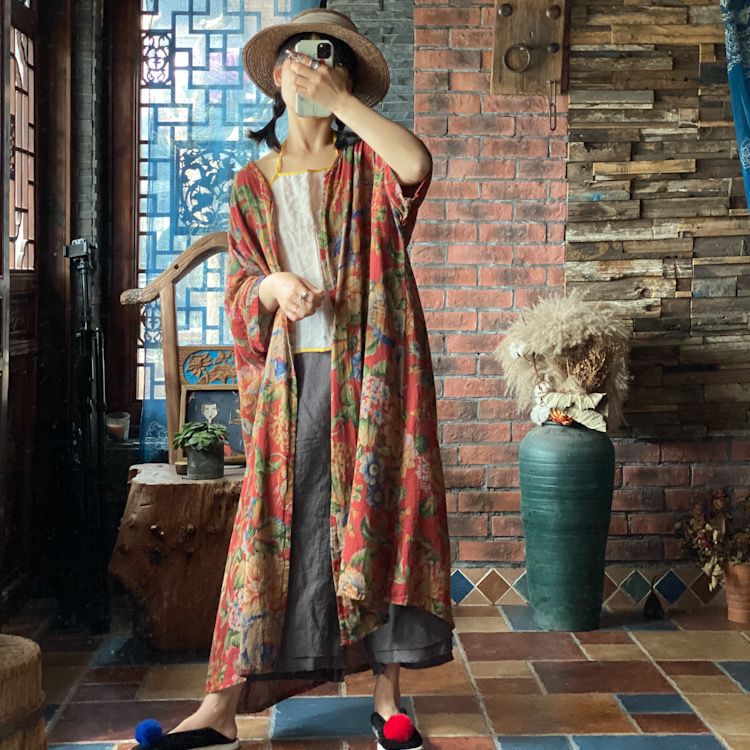 Vintage Bloom Kimono Ceket
