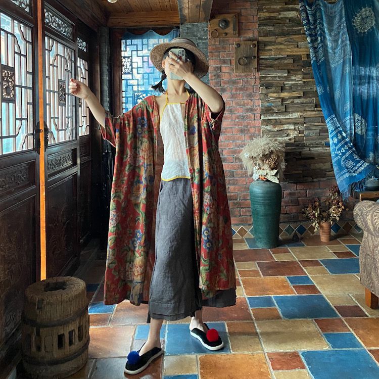 Vintage Bloom Kimono Ceket