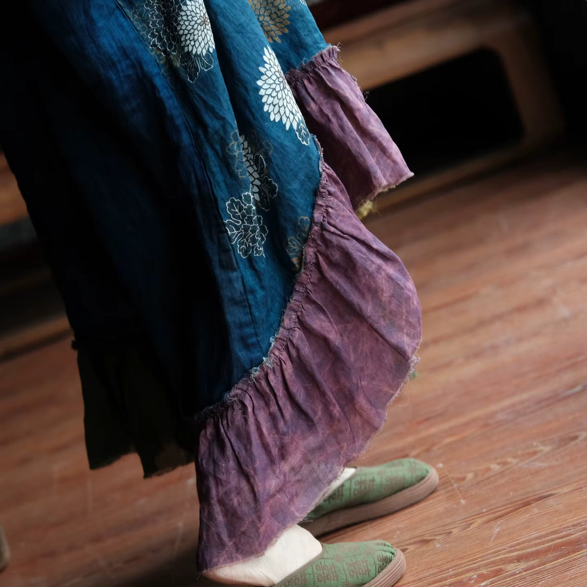 Indigo Garden Patchwork Rami Elbise