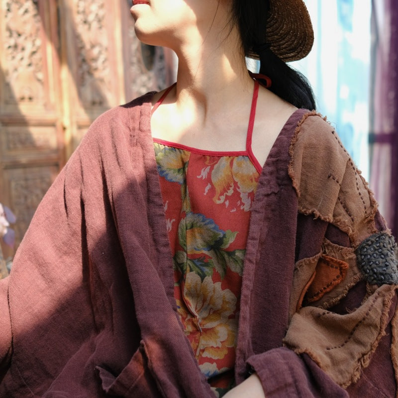 Vintage Patchwork Blossom Uzun Ceket