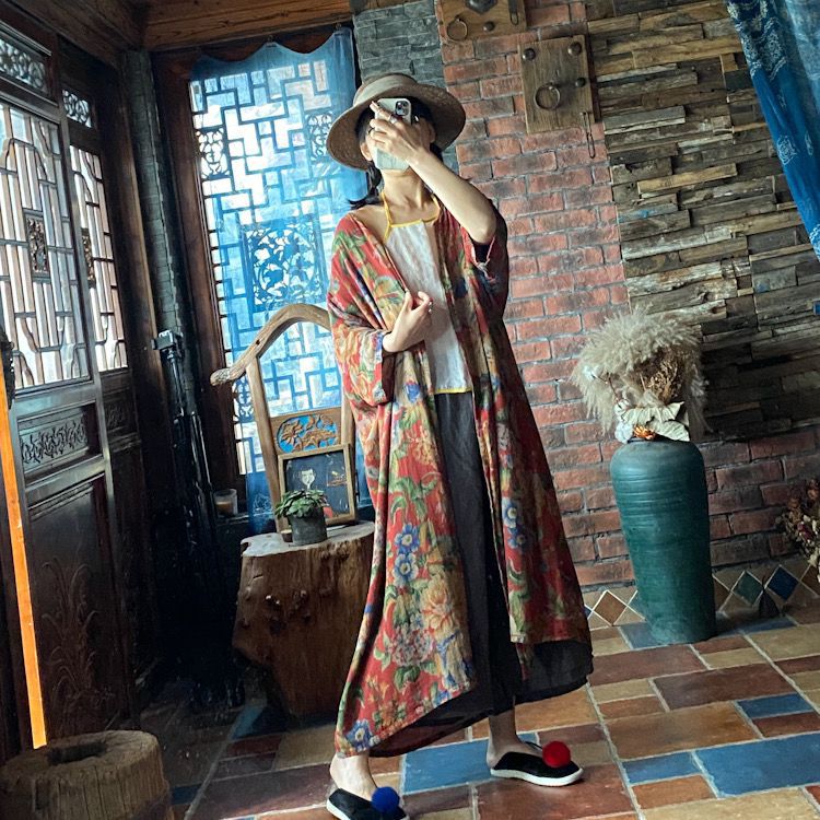 Vintage Bloom Kimono Ceket
