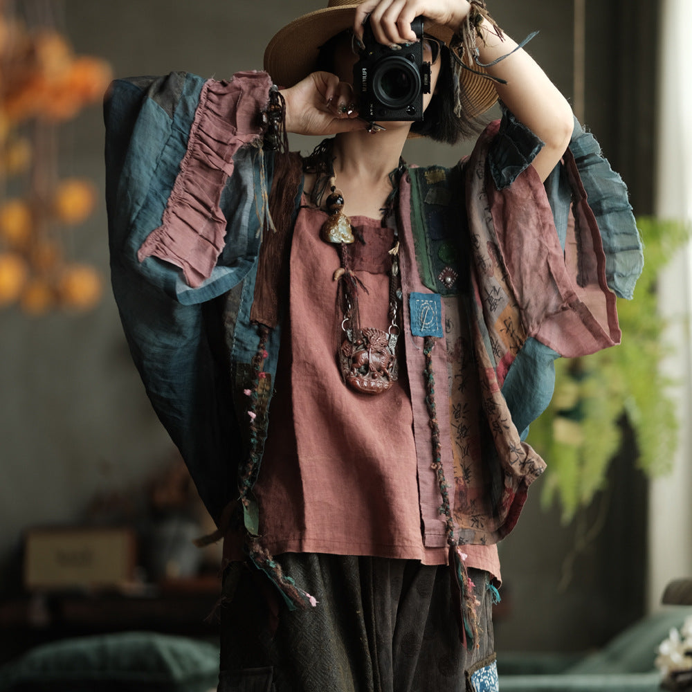 Boho Patchwork Ramie Jacket – görsel 11