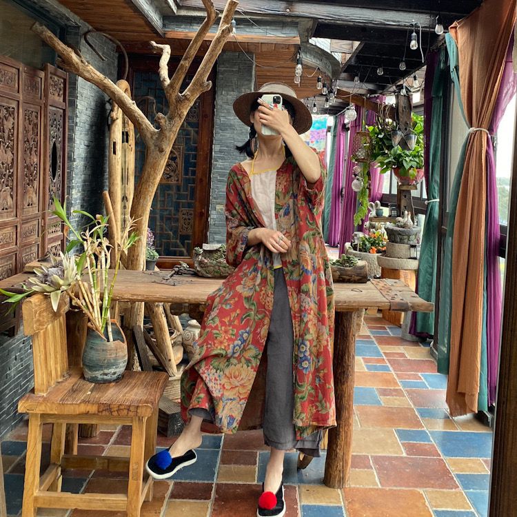 Vintage Bloom Kimono Ceket