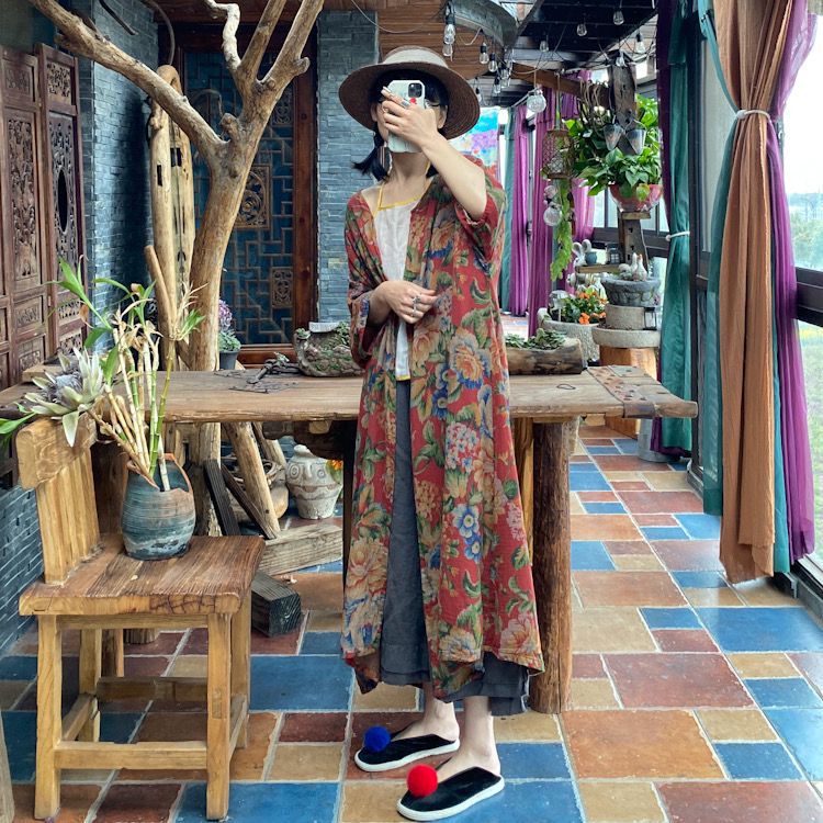 Vintage Bloom Kimono Ceket