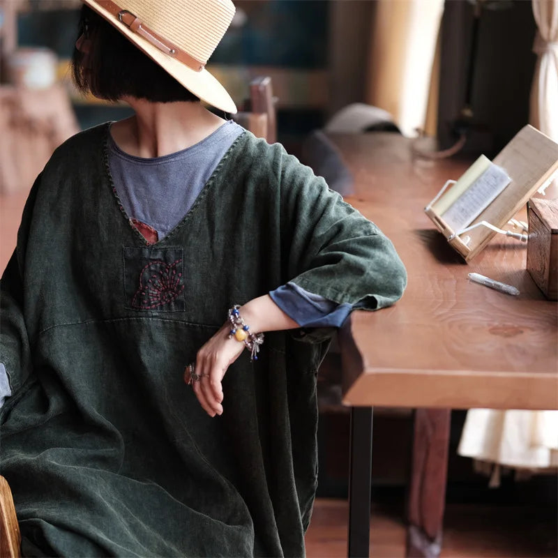Vintage Aura Tunik Elbise