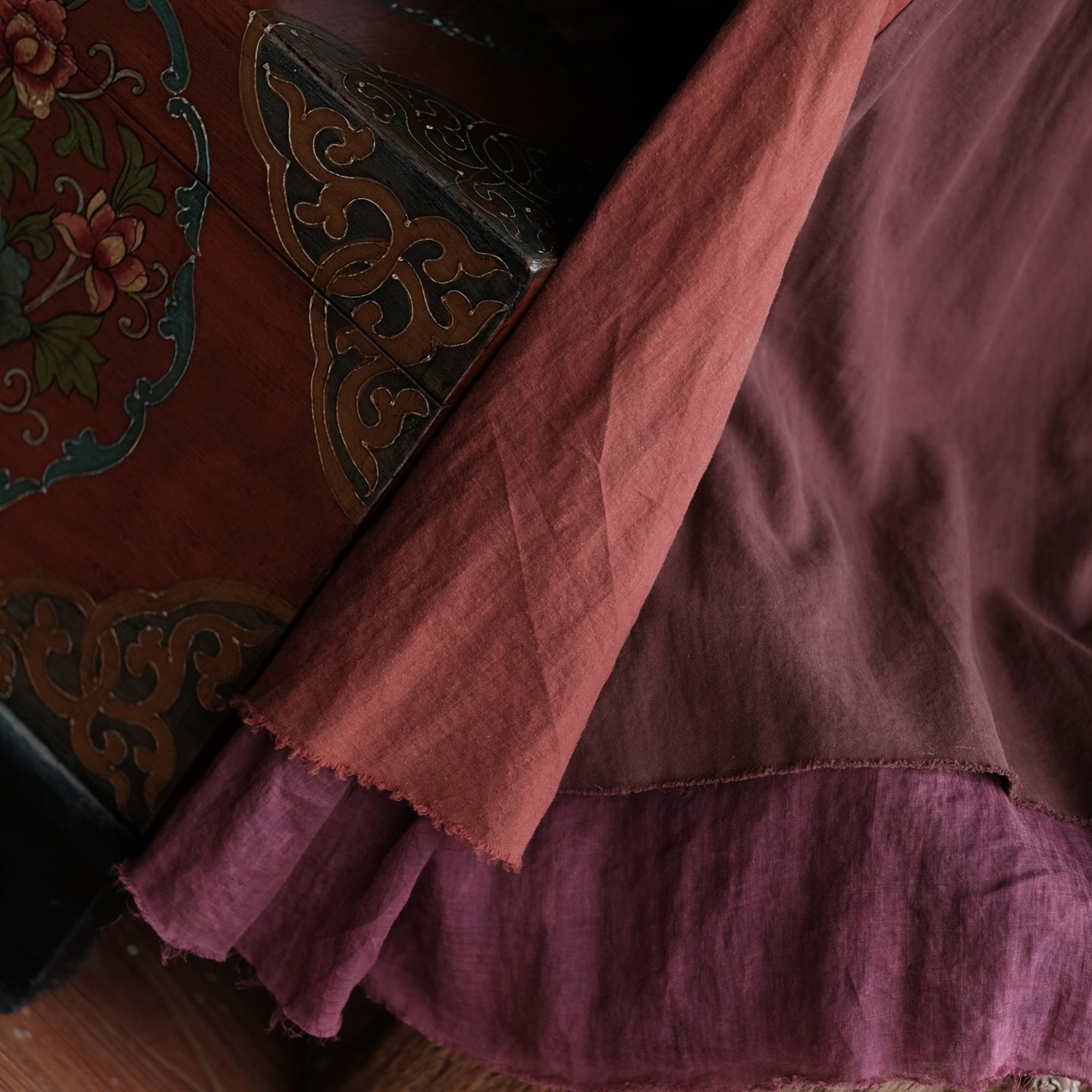 Vintage Harmony Patchwork Linen Skirt – görsel 9