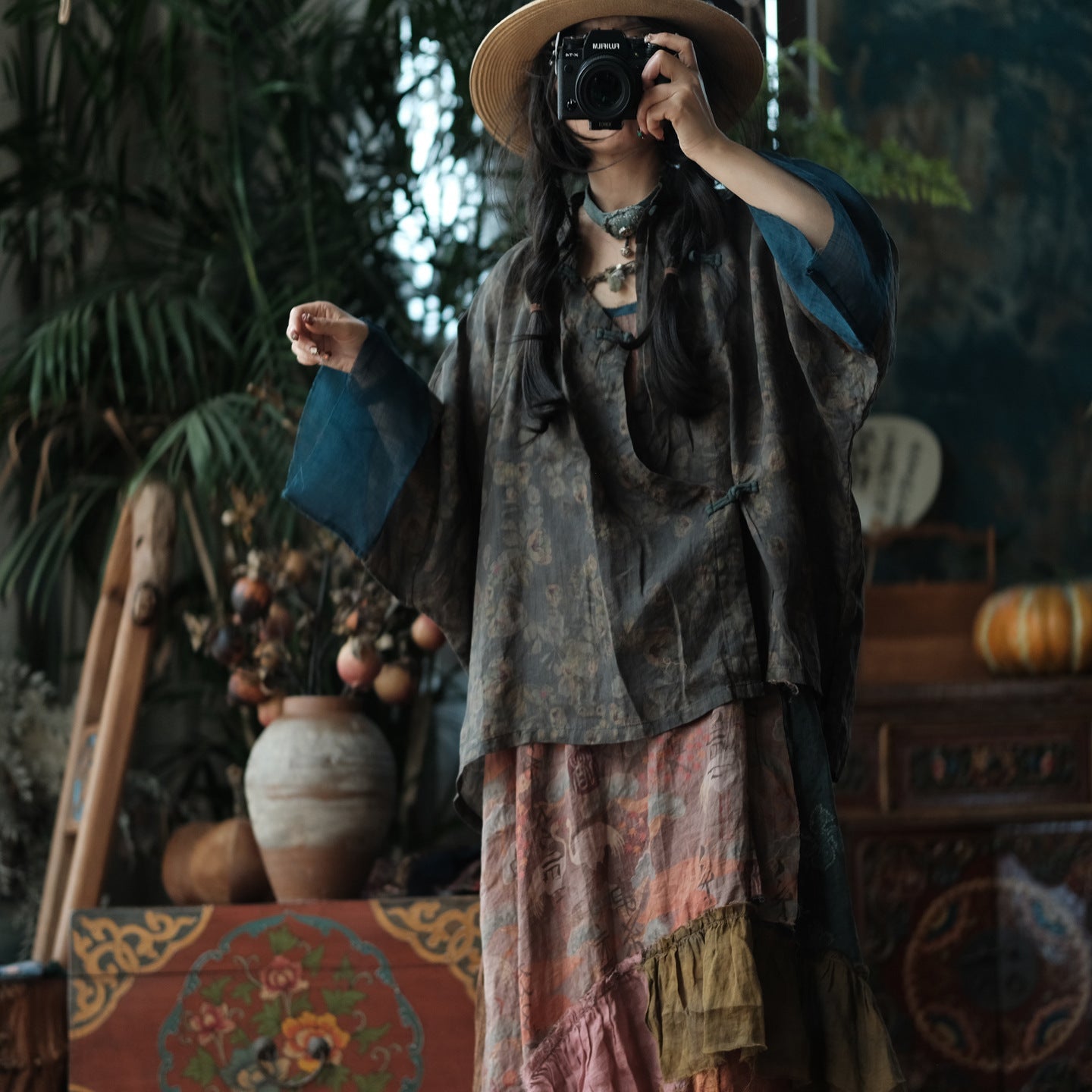 Vintage Forest Ramie Blouse – görsel 4