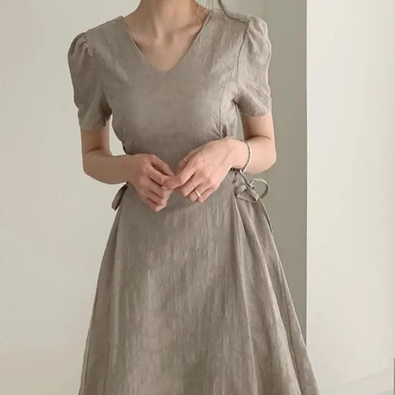 Serene Bağcıklı Maxi Elbise