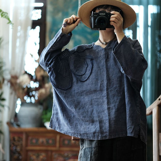 Vintage Floral Patchwork Rami Bluz