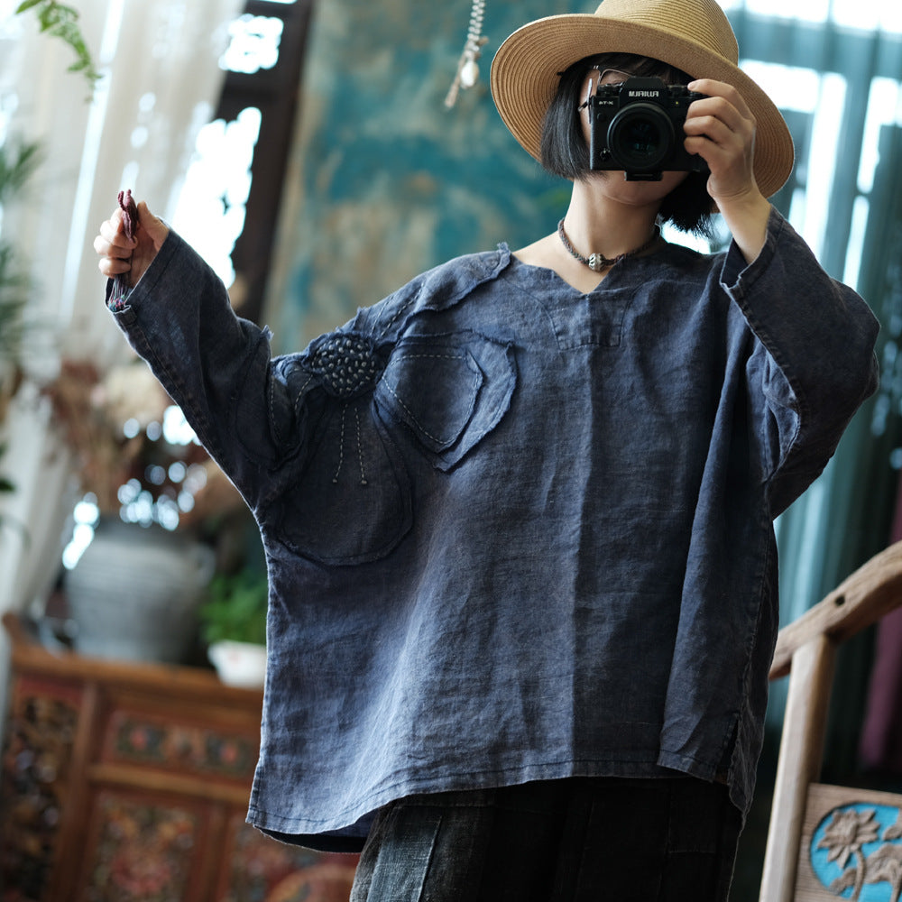 Vintage Floral Patchwork Rami Bluz