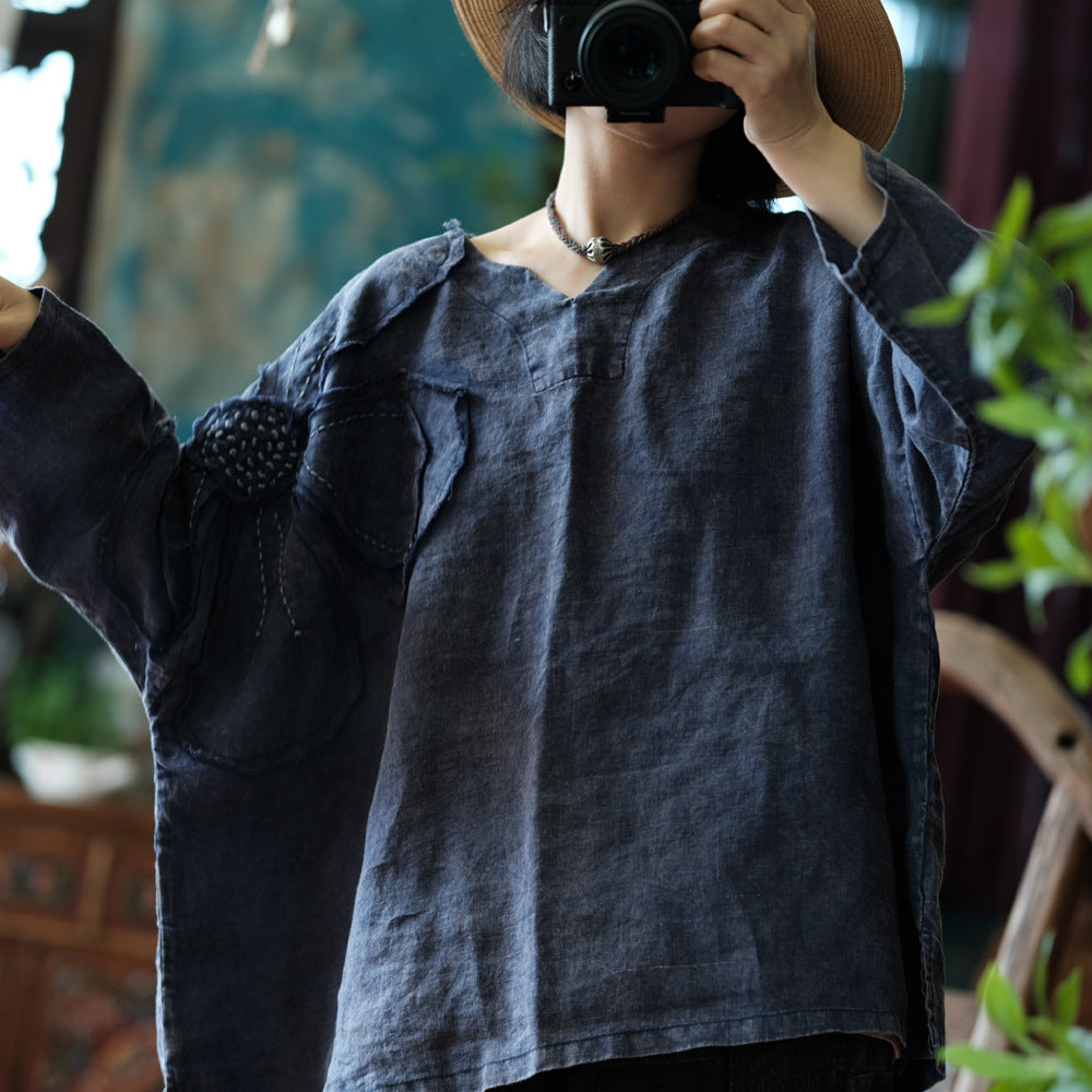 Vintage Floral Patchwork Rami Bluz
