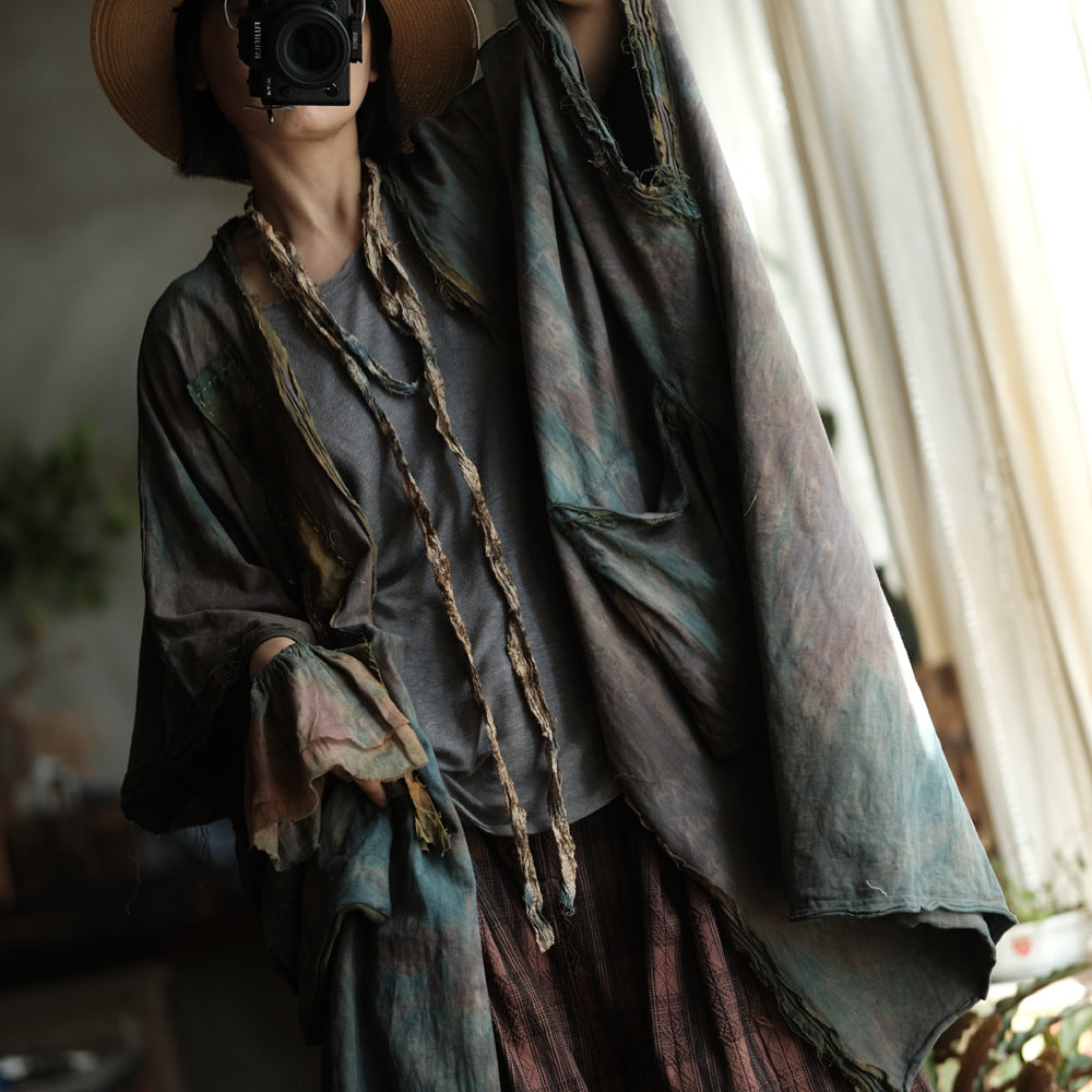 Faded Meadow Keten-Pamuk Kimono Ceket