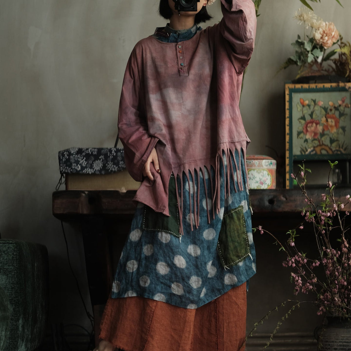 Rosewood Batik Pamuk Bluz